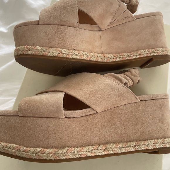 Joie “Garden” Suede Wedge Sandal (Blush color) - Picture 4 of 7